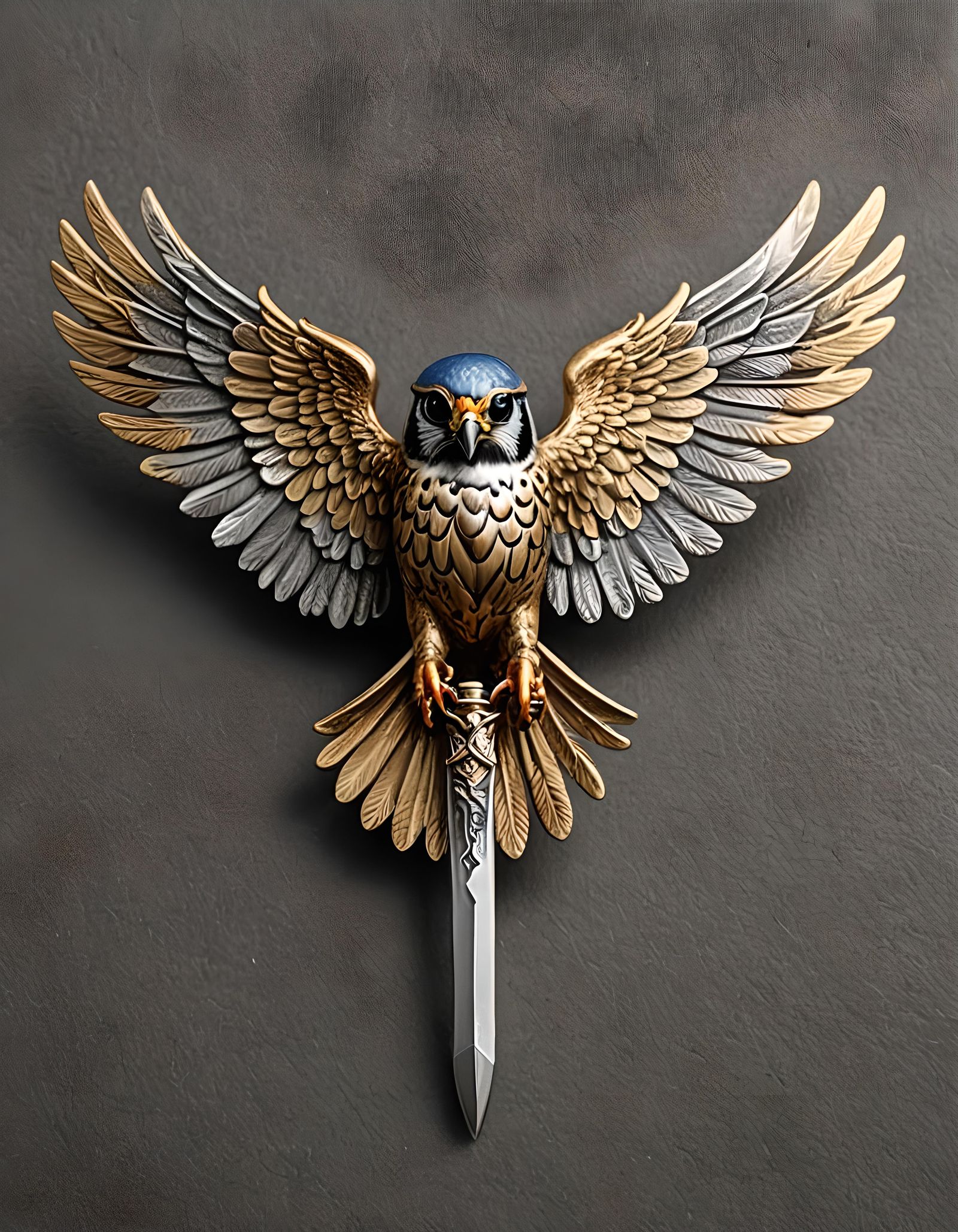Kestrel Family Crest Brooch in Fantasycore Style
