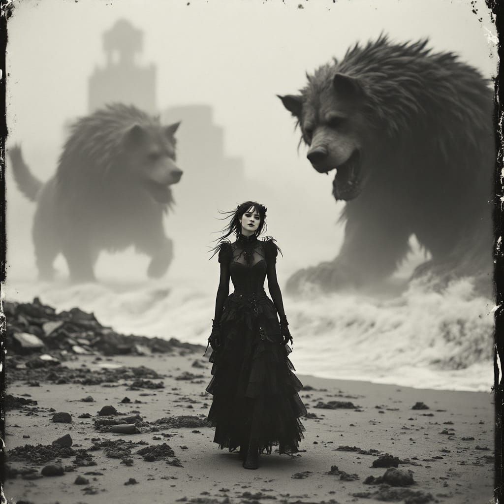 Gothic Model in Apocalyptic Tintype Photography