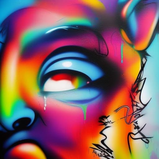Colorful Graffiti Art: Sweet Dreams in Splash Art Style
