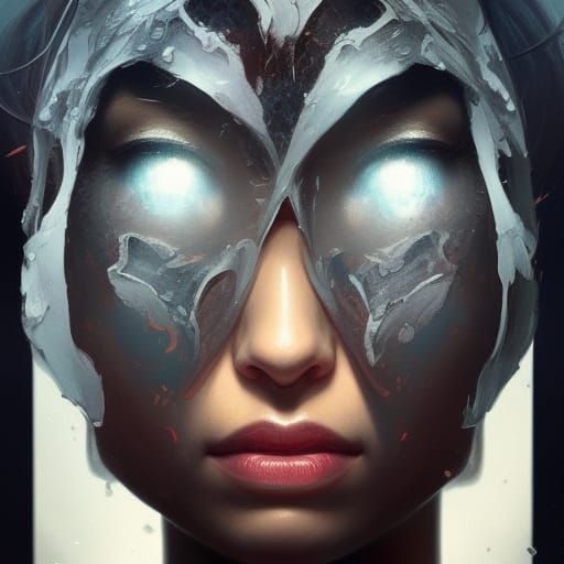 Detailed Black Moth Portrait in Volumetric Lighting