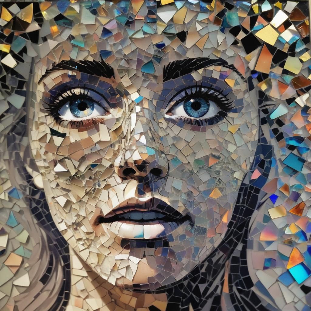 (My Shattered Psyche as depicted by Silhouette Of My Face be...