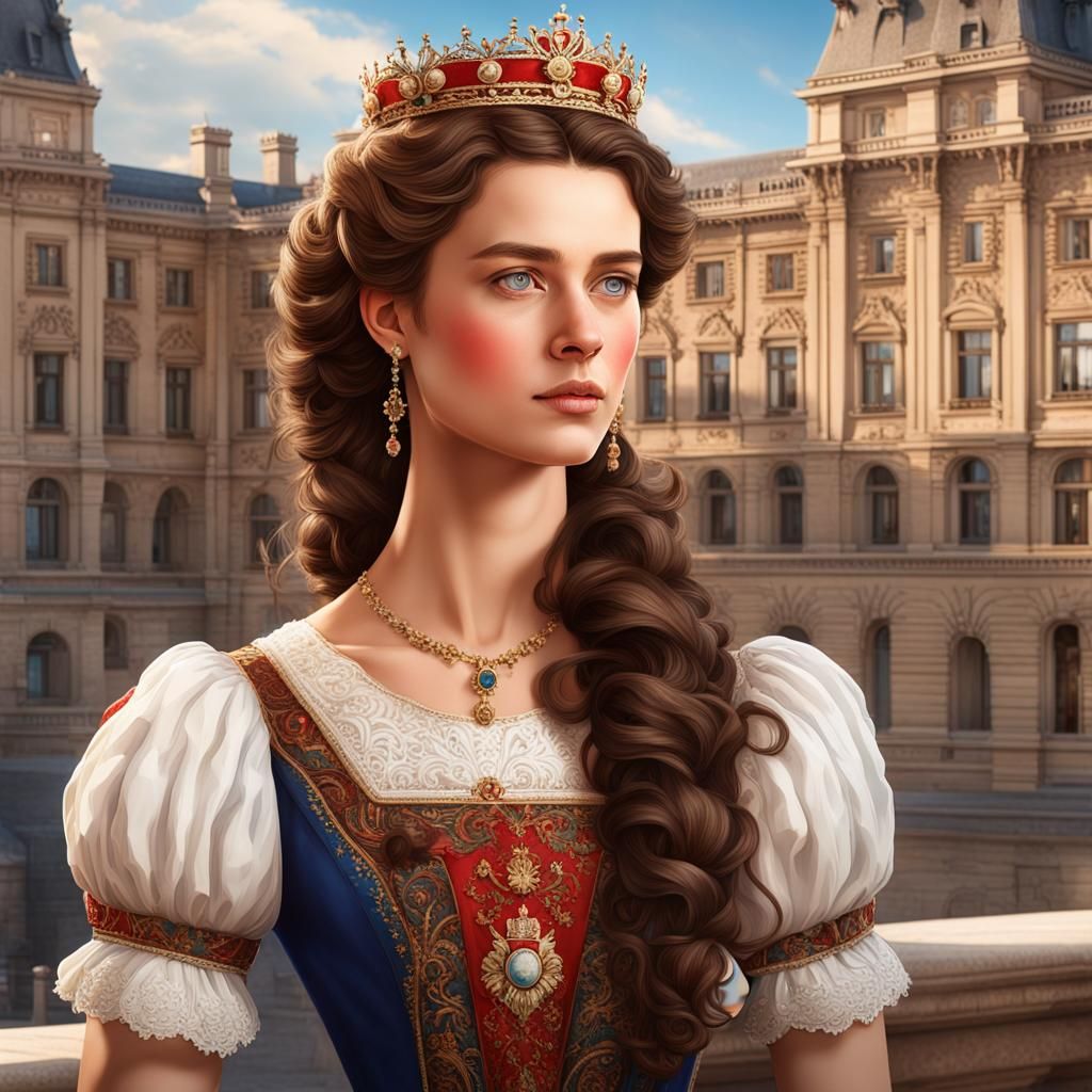 Empress Elisabeth of Austria Portrait, Hyperrealistic Art