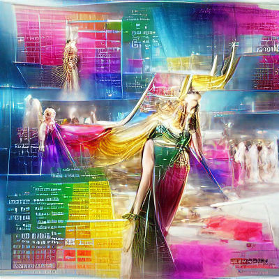 Cyberpunk Goddess in Digital Matrix