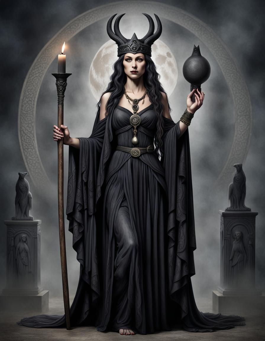 Goddess Hekate Full Body Illustration