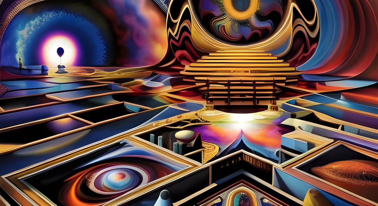 Surreal Dystopian Storybook Illustration in Art Nouveau Styl...