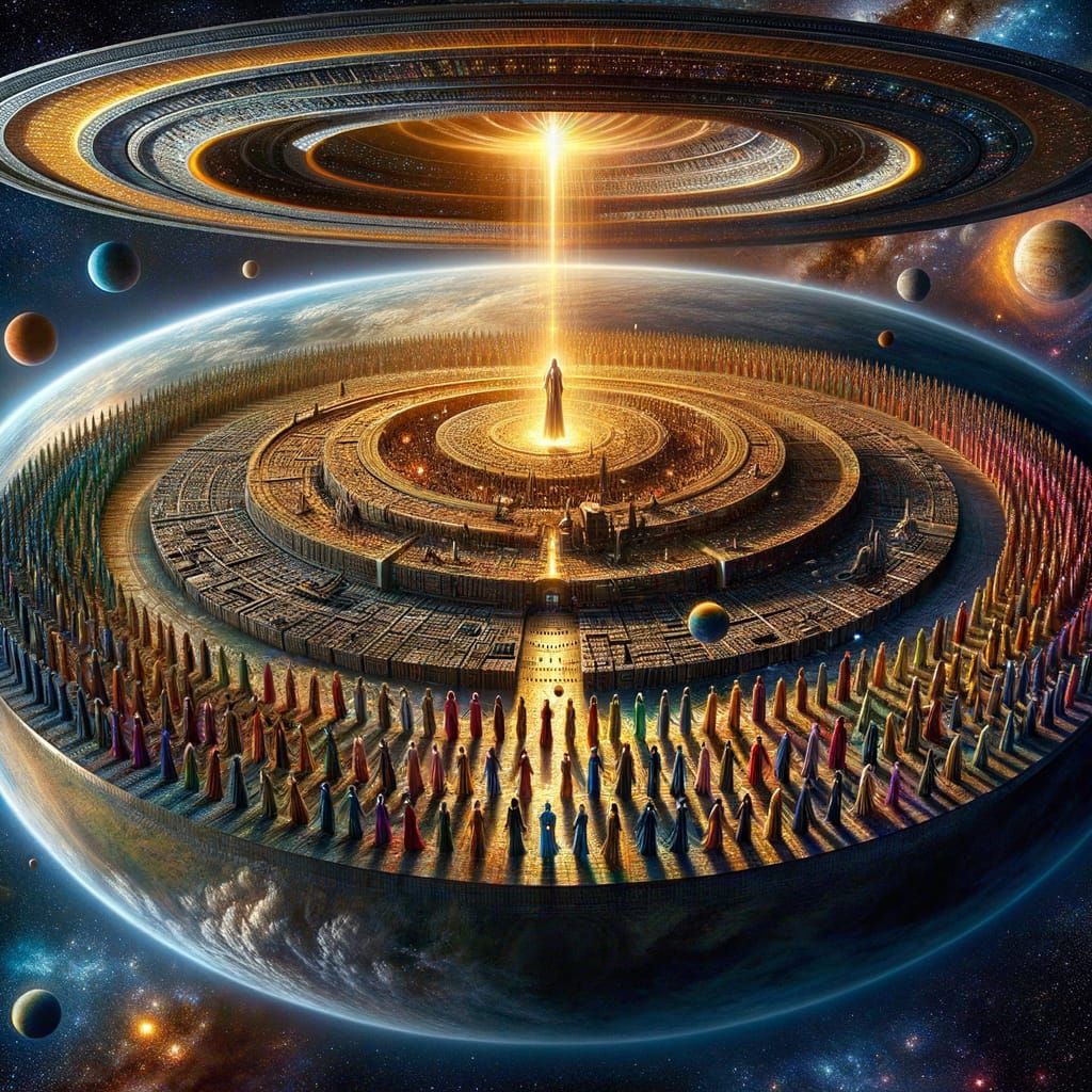 Cosmic Convergence: Alien Planet and Majestic Spaceship