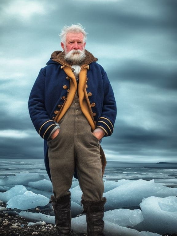 Icelandic Fisherman Portrait in Victorian Style