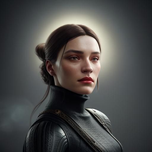 Detailed Portrait of a Girl in Oil Painting Style