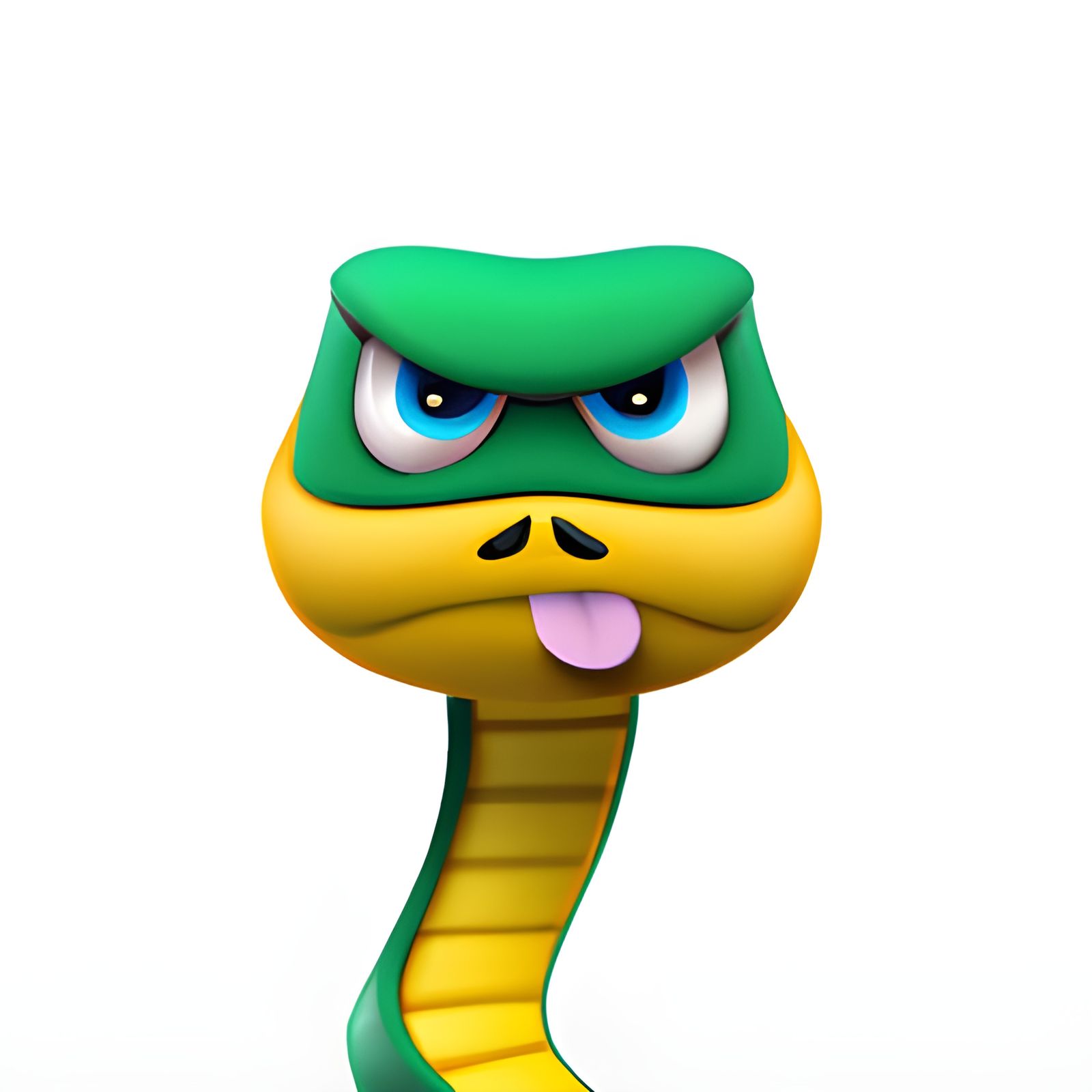 3D Render of a Snake Emoji