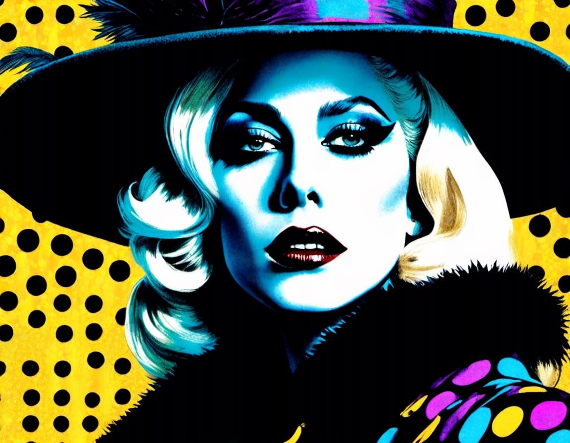 Lady Gaga as Joker in Grungy Pop Art
