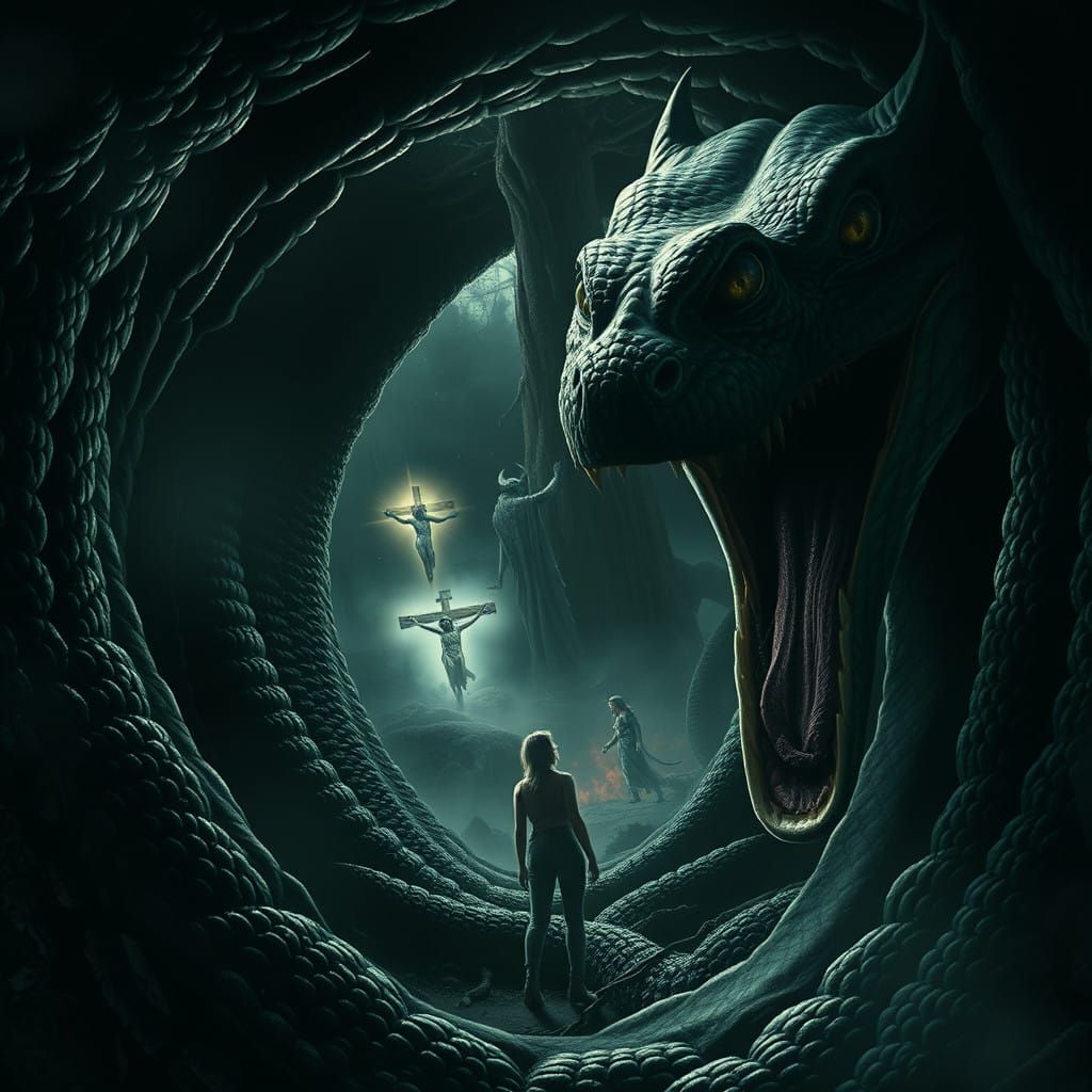 Surreal Descent into a Dark, Gothic Abyss, Inspired by the M...