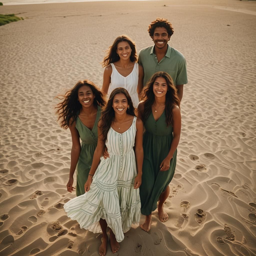 Sunset Beach: A Cinematic Film Still in Golden Hour