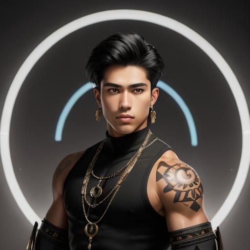 Handsome Native American Boy Portrait in Natural Light