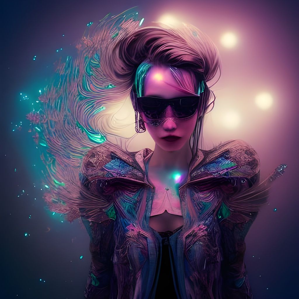 Fractal Glitch: Hipsters in Iridescent Light