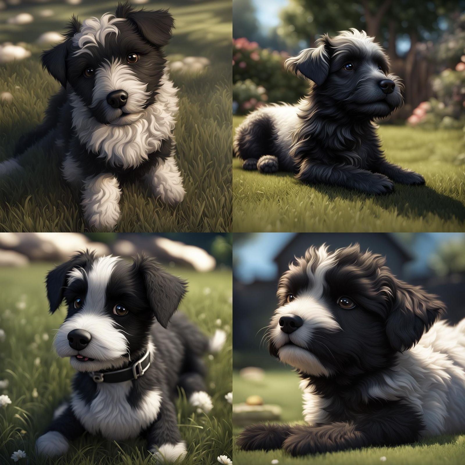 Playful Doodle-Terrier Puppy in 3D Render
