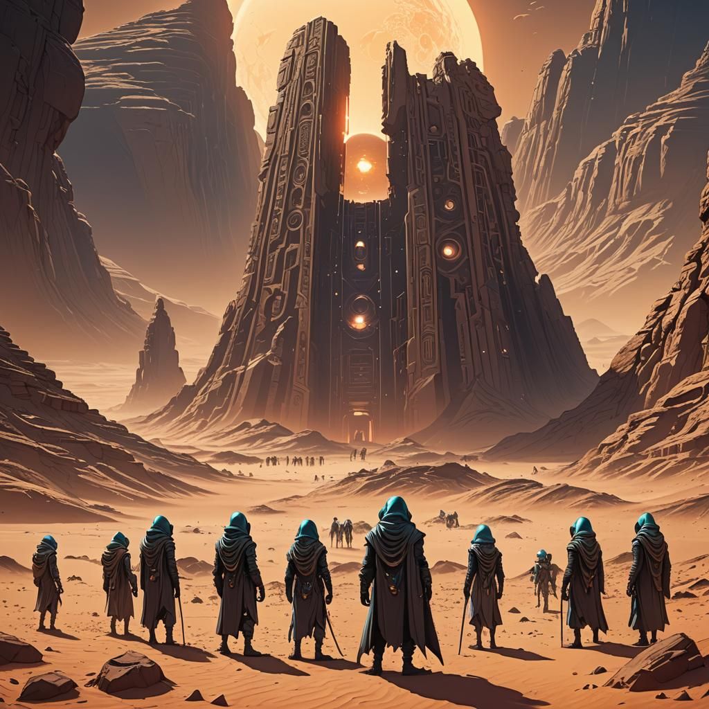 Alien Archaeologists Discover Ancient Desert Monolith