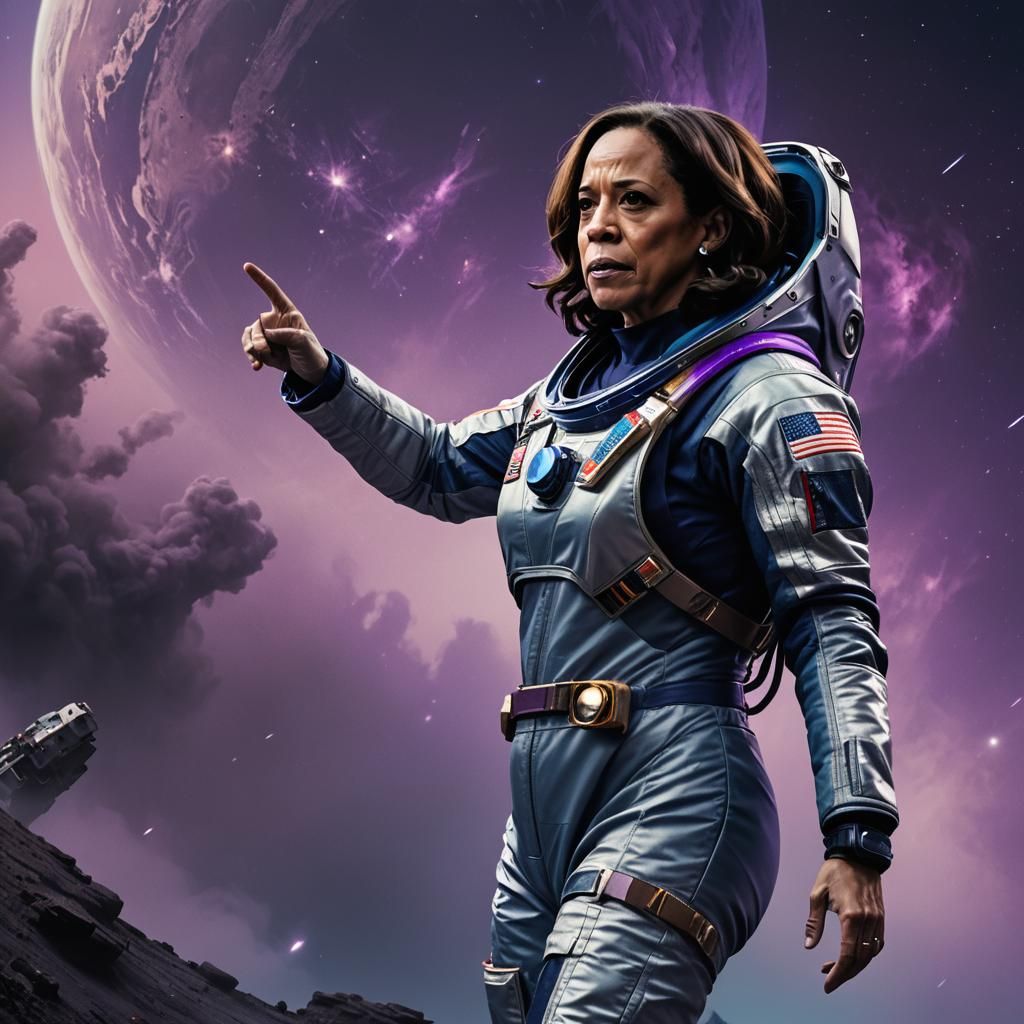 Kamala Harris as Astronaut in Digital Art Portrait