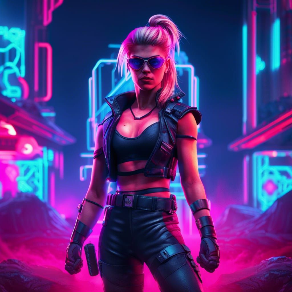 Hyper Realistic Sonya Blade in Neon Future