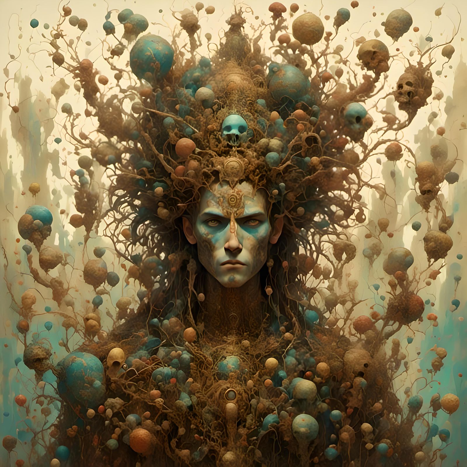 Divine Darkness: Hyperrealistic Splash Art Composition