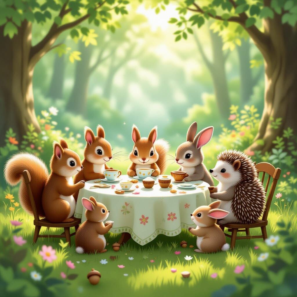 Enchanting Woodland Tea Party in Pastel Colors