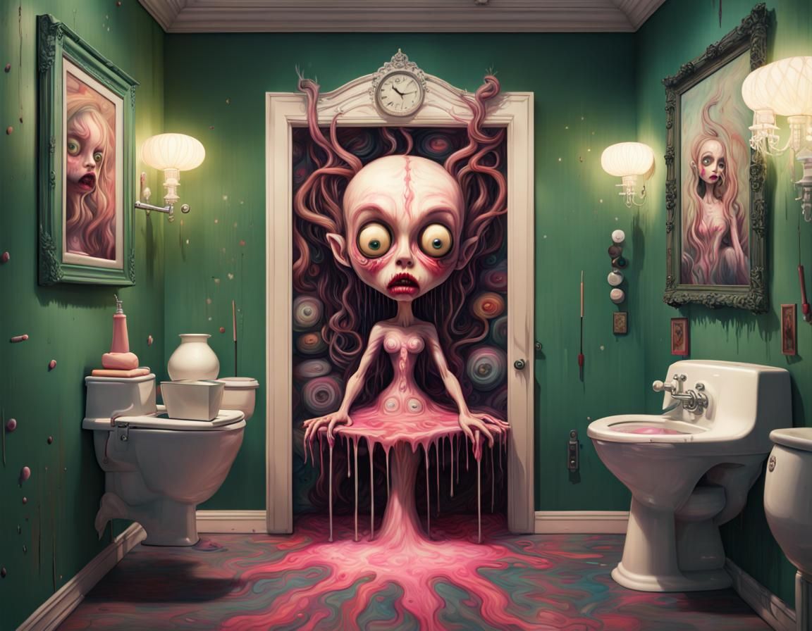 Grotesque Toilet Disturbance in Psychedelic Style