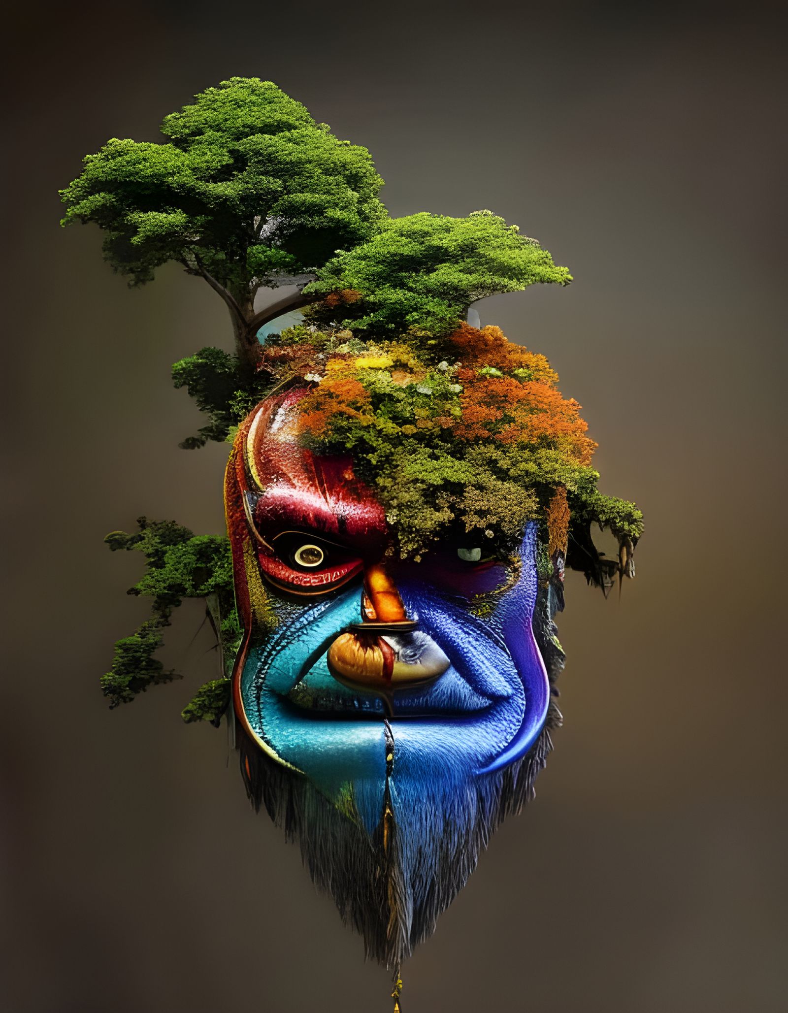 Evil Giant Troll in Stormy Jungle Landscape