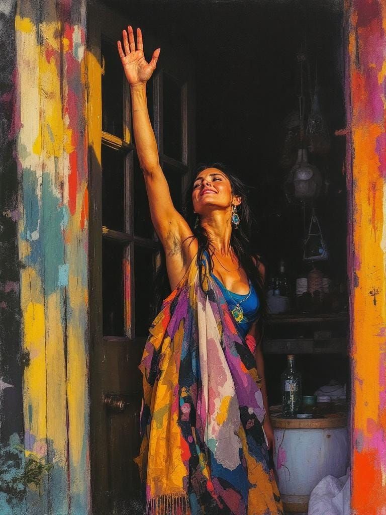 Native American Woman in Sunlight: Alla Prima Style