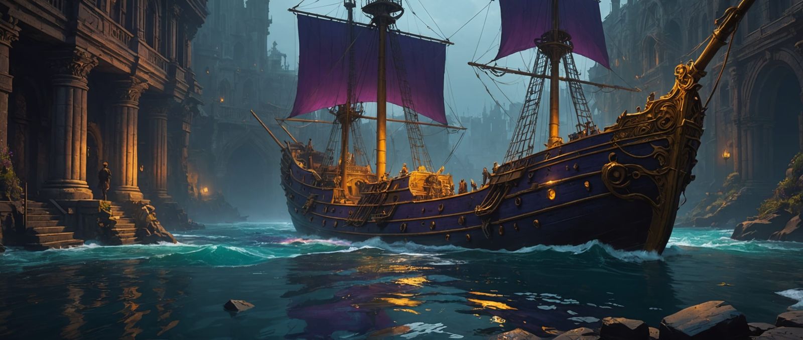 Sunken Ship: Dark Fantasy Concept Art
