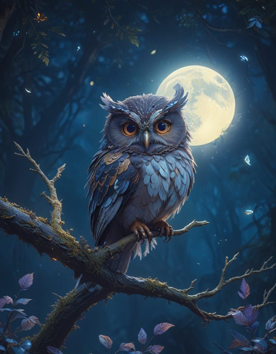 Ethereal Pöllö in Golden Light