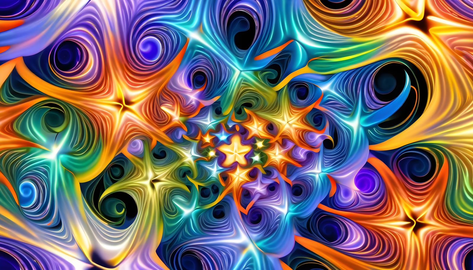 Iridescent Pastel Stars Emerge from Maelstrom Vortex