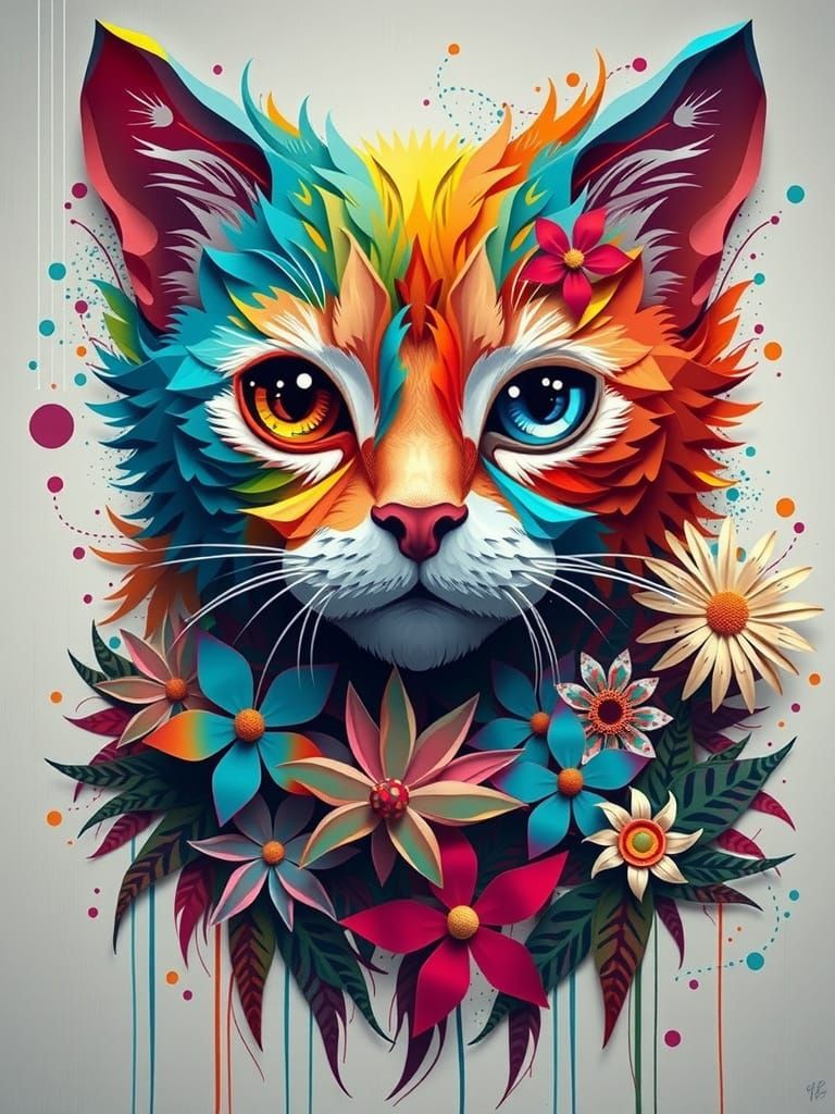 Groovy Daisies in Retro Art Deco Style