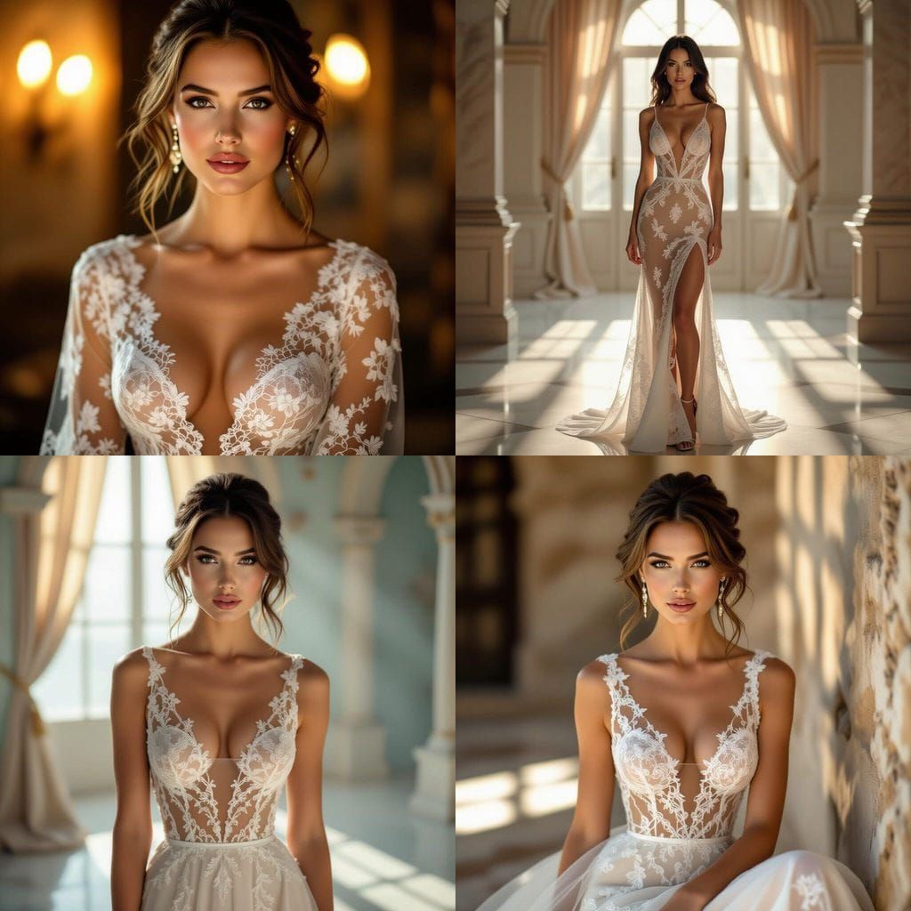 Woman in Lace Gown, Cinematic Film Still