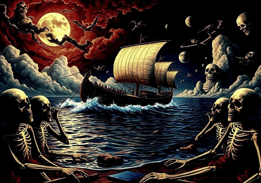 Surreal River Styx Scene in Dali Style