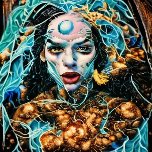 Creepy 70s Goth Girl Drives Car on Grass at Night