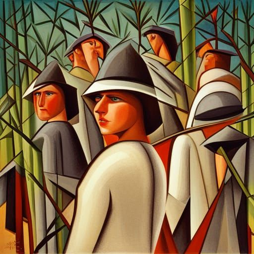 Bees Go To War: An Abstract Cubist Vision