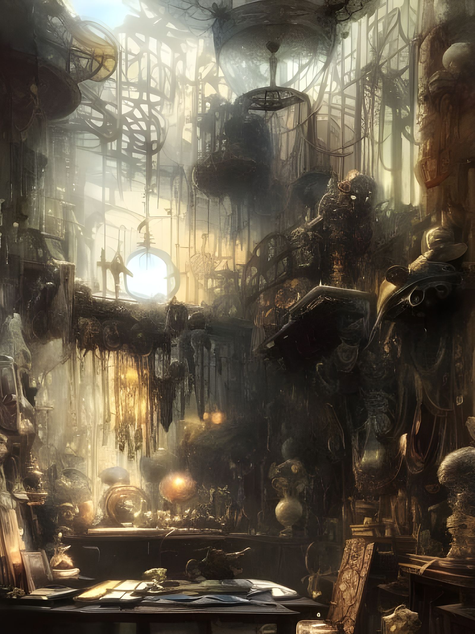 Surreal Objects Laboratory with Sun Rays