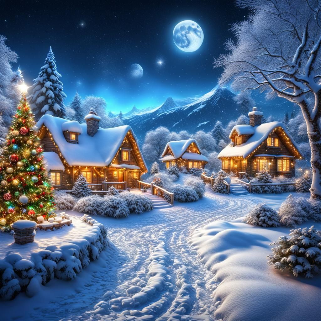 Christmas Wonderland in Sparkling Moonbeams