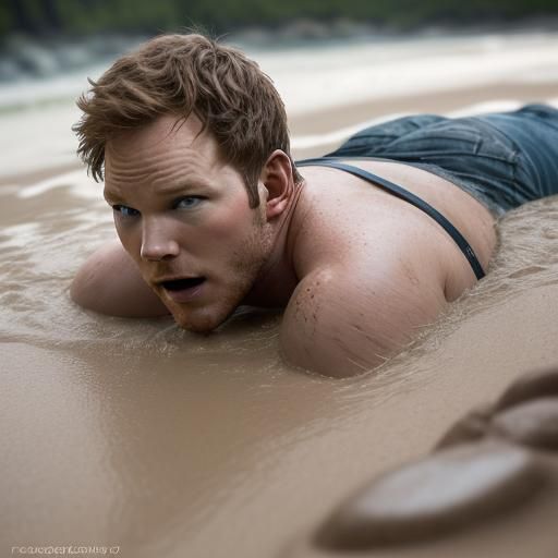 Man Sinking in Quicksand: Professional Photography