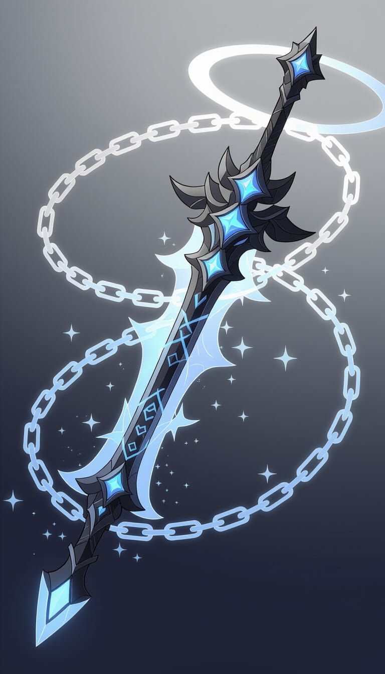 Divine Chain Weapon in Genshin Impact Anime Style