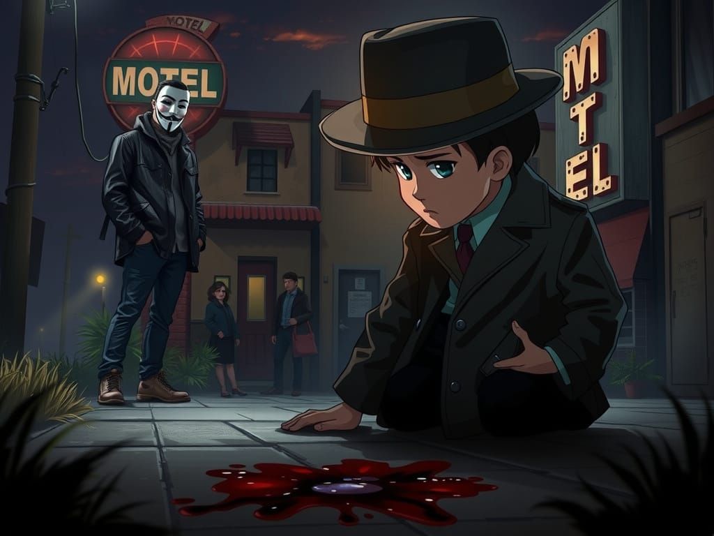 Child Detective Investigates Noir Motel Puddle
