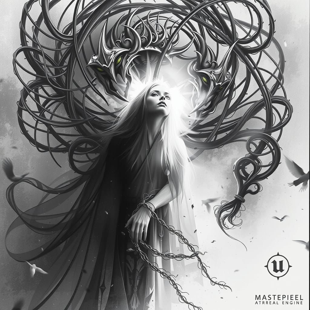 Majestic Creature in Dark Fantasy Style