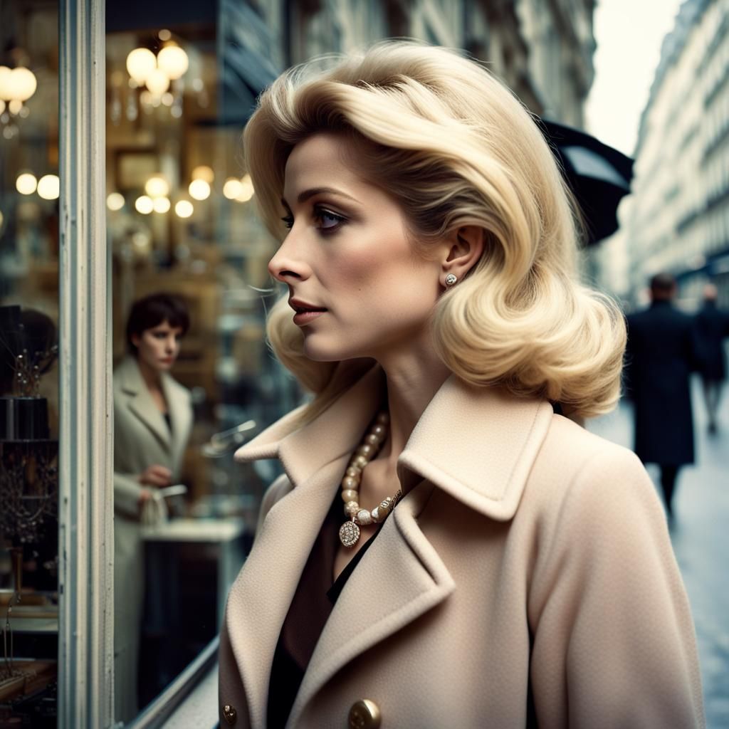 1960s French Girl in Paris, Cinematic Photo