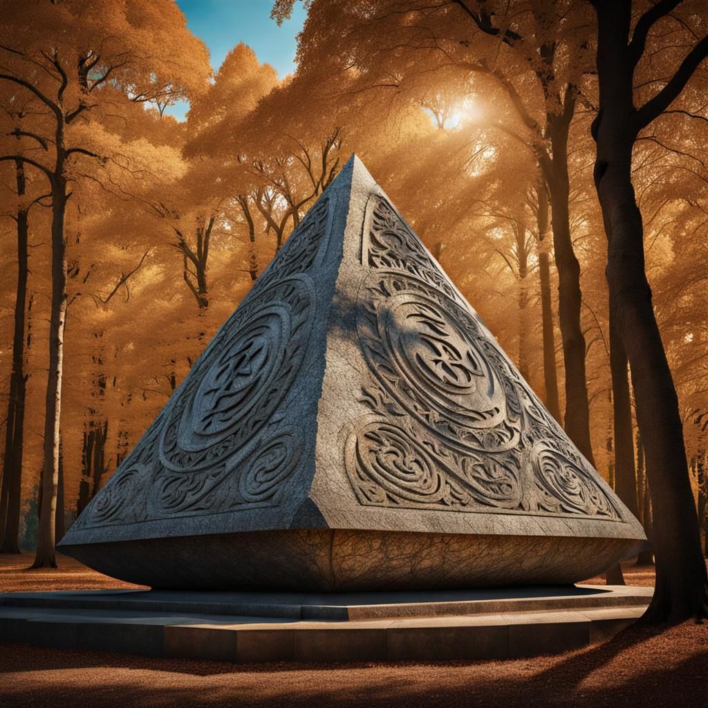 Ornate Runestone in Elm Grove: 8K Photography