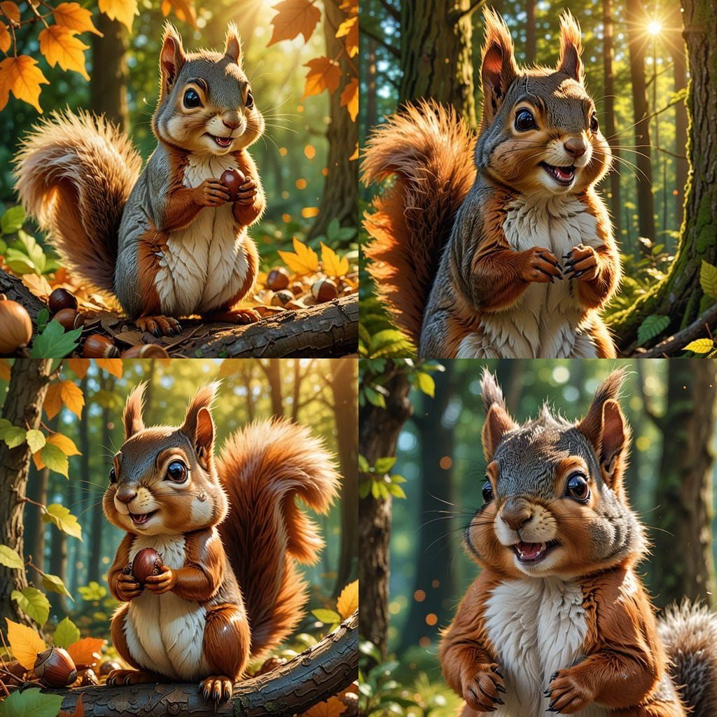 Mischievous Squirrel in Gorgeous Anime Style