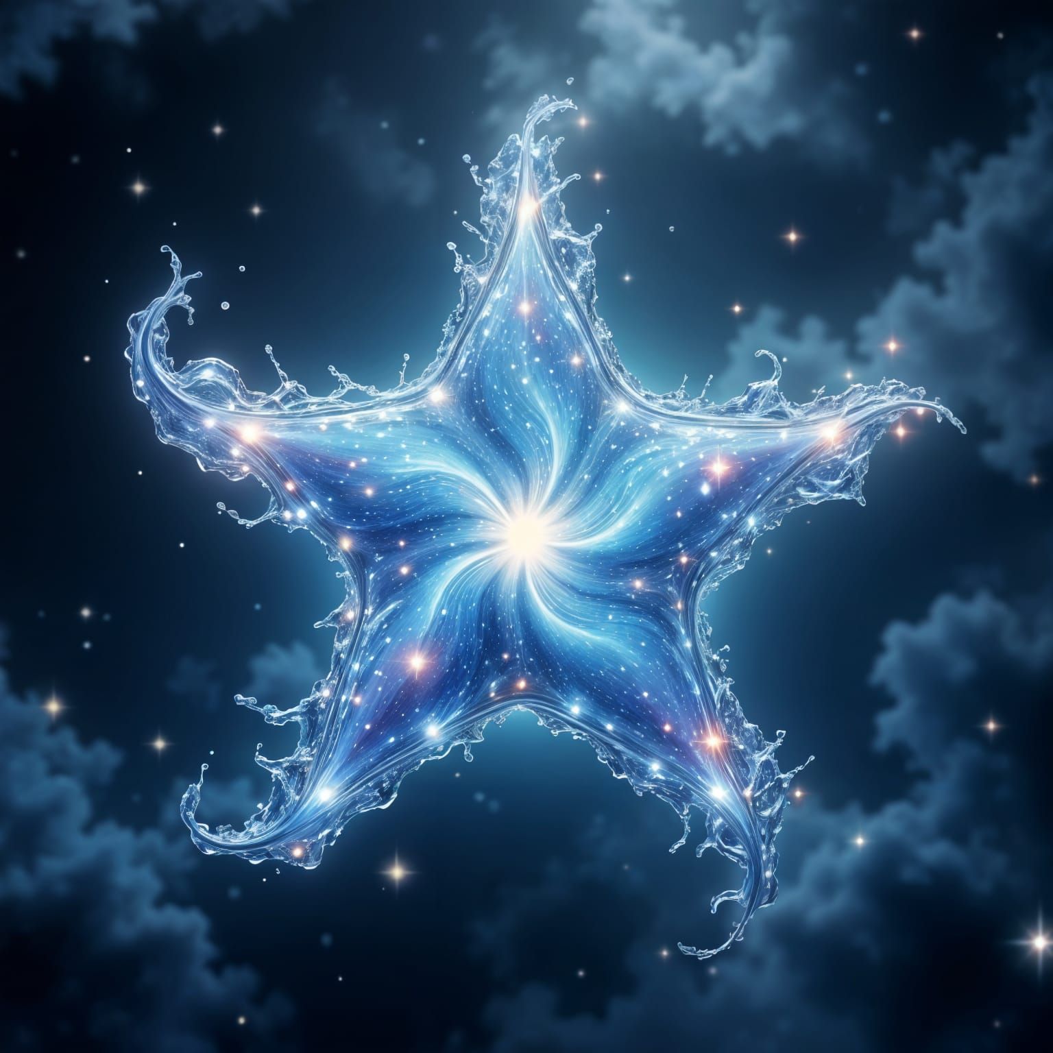 Majestic Star Formed from Flowing Water