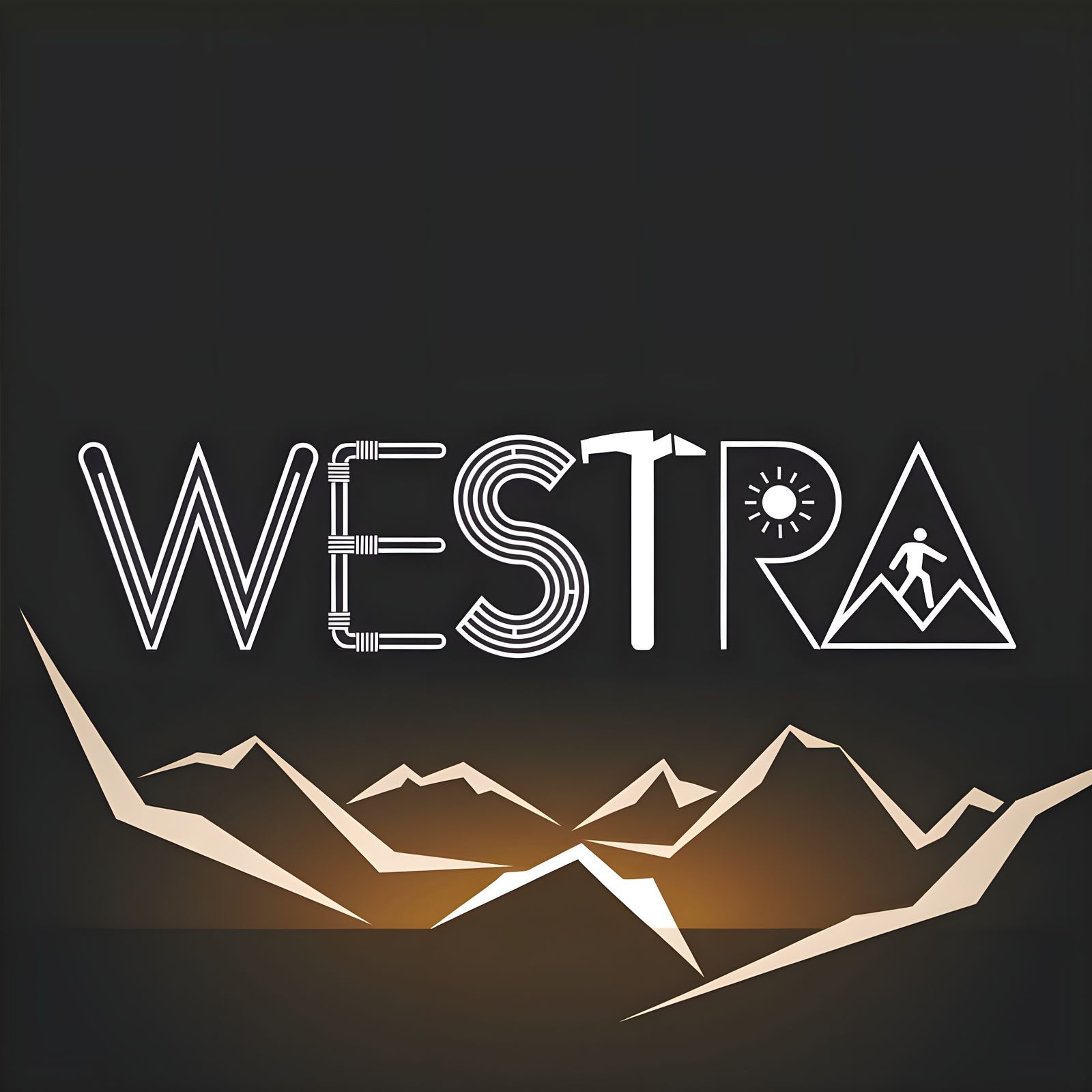 Mountaineering Logo Design with Alpine Sunset