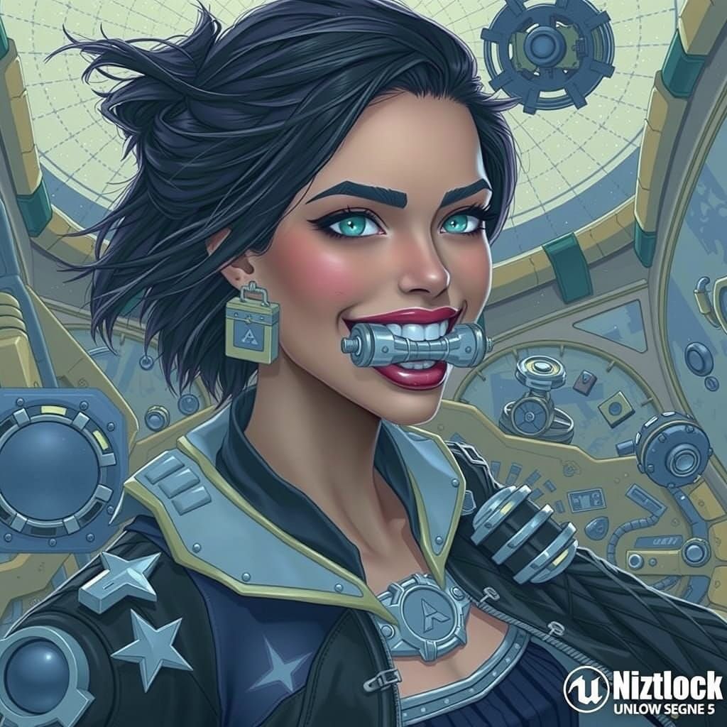 Enigmatic Woman Holds Nuclear Device with Mischief