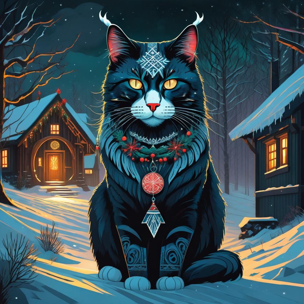 Ominous Yule Cat of Icelandic Folklore