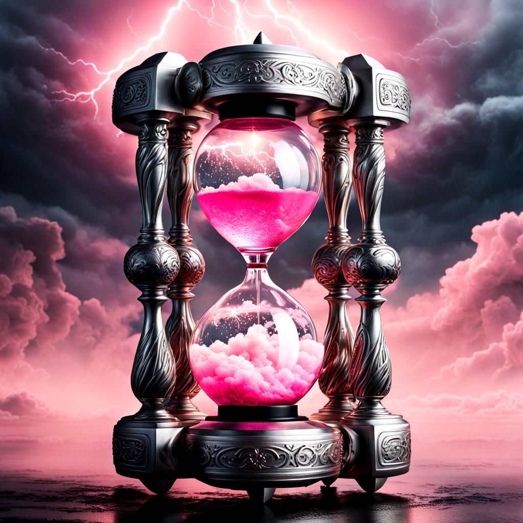 Surreal Pink Storm Hourglass Fantasy ⏳✨🩷 v2