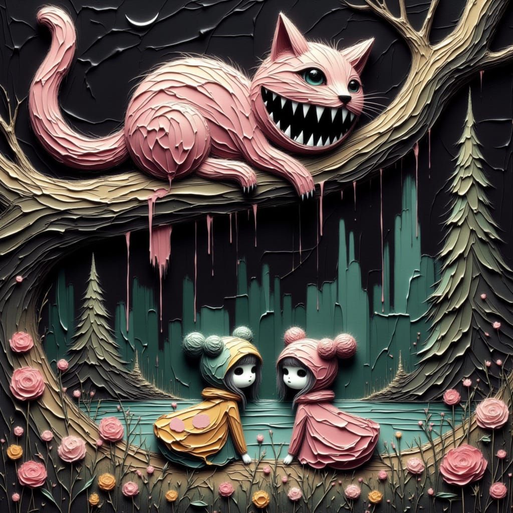 Cheshire Cat Grin in Surrealist Style